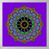 Handschilderend Mandala Klock Face 24 Poster (Voorkant)
