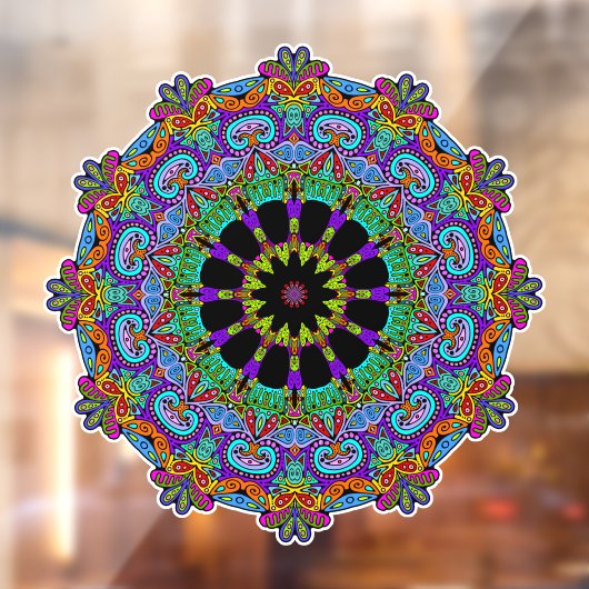 Handschilderend Mandala Klock Face 24 Raamsticker (Vel 2)