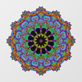 Handschilderend Mandala Klock Face 24 Raamsticker (Vel)
