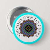 Handschilderend Mandala Klock Face 24 Ronde Button 7,6 Cm (Voorkant /achterkant)