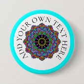 Handschilderend Mandala Klock Face 24 Ronde Button 7,6 Cm (Voorkant)