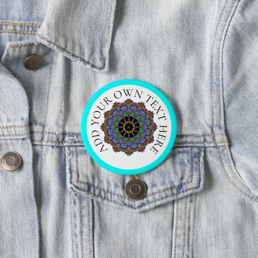 Handschilderend Mandala Klock Face 24 Ronde Button 7,6 Cm (In situ)