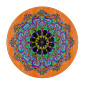 Handschilderend Mandala Klock Face 24 Snijplank (Voorkant)