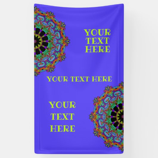Handschilderend Mandala Klock Face 24 Spandoek (Verticaal)