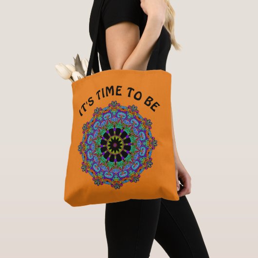 Handschilderend Mandala Klock Face 24 Tote Bag (Dichtbij)