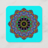 Handschilderend Mandala Klock Face 24 Vierkante Visitekaartje (Voorkant)