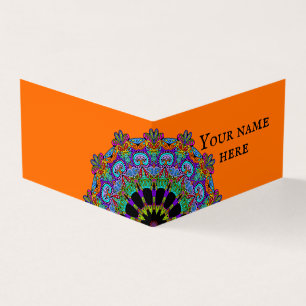 Handschilderend Mandala Klock Face 24 Visitekaartje