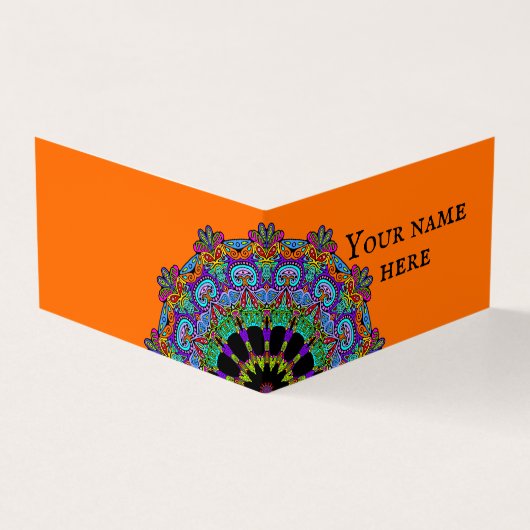 Handschilderend Mandala Klock Face 24 Visitekaartje (Buitenkant)