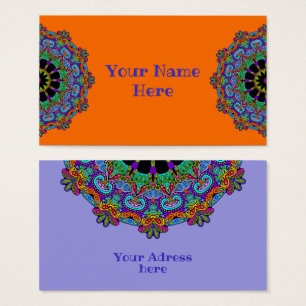 Handschilderend Mandala Klock Face 24 Visitekaartje