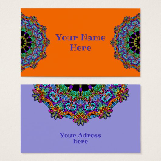 Handschilderend Mandala Klock Face 24 Visitekaartje (Voorkant /achterkant)
