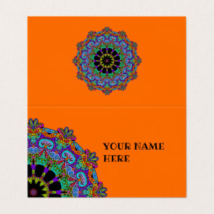 Handschilderend Mandala Klock Face 24 Visitekaartje