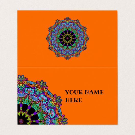 Handschilderend Mandala Klock Face 24 Visitekaartje (Buitenkant ongevouwen)