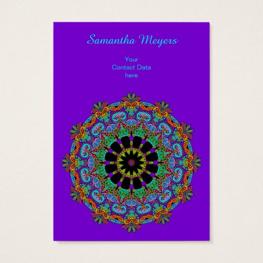 Handschilderend Mandala Klock Face 24 Visitekaartje (Achterkant)