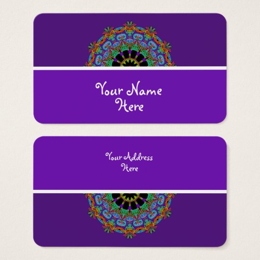 Handschilderend Mandala Klock Face 24 Visitekaartje (Voorkant /achterkant)