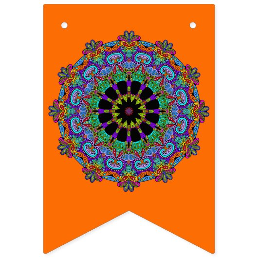 Handschilderend Mandala Klock Face 24 Vlaggetjes (Derde vlag)