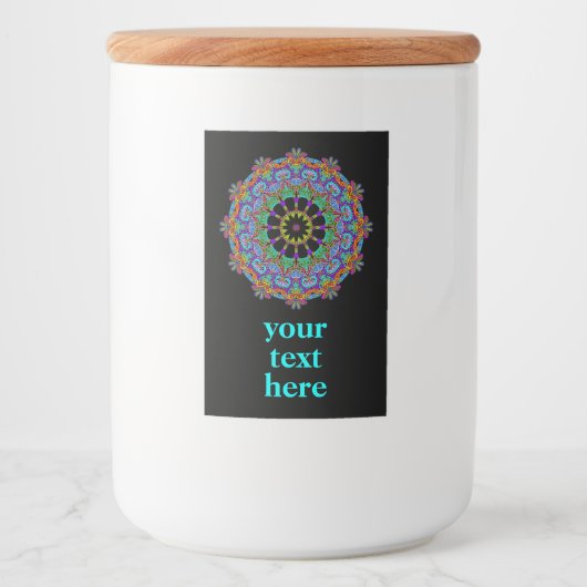 Handschilderend Mandala Klock Face 24 Voedselcontainer Etiket (Voorkant)