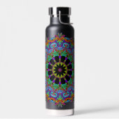 Handschilderend Mandala Klock Face 24 Waterfles (Links)