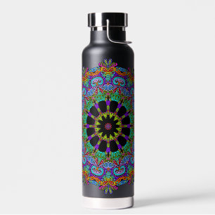 Handschilderend Mandala Klock Face 24 Waterfles