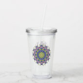 Handschilderend Mandala Klock Face 2 Acryl Drinkbeker (Achterkant)