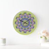 Handschilderend Mandala Klock Face 2 Grote Klok (Huis)