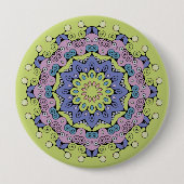 Handschilderend Mandala Klock Face 2 Ronde Button 4,0 Cm (Voorkant)