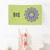 Handschilderend Mandala Klock Face 2 Spandoek (Insitu)