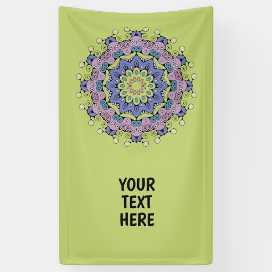 Handschilderend Mandala Klock Face 2 Spandoek (Verticaal)