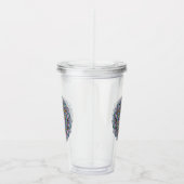 Handschilderend Mandala Klock Face 3 Acryl Drinkbeker (Rechts)