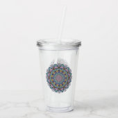 Handschilderend Mandala Klock Face 3 Acryl Drinkbeker (Achterkant)