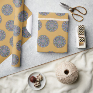 Handschilderend Mandala Klock Face 3 Cadeaupapier