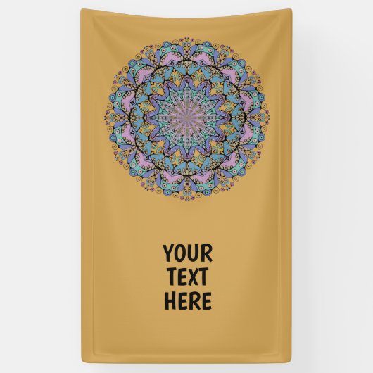 Handschilderend Mandala Klock Face 3 Spandoek (Verticaal)