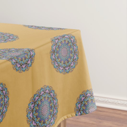 Handschilderend Mandala Klock Face 3 Tafelkleed (Voorbeeld)