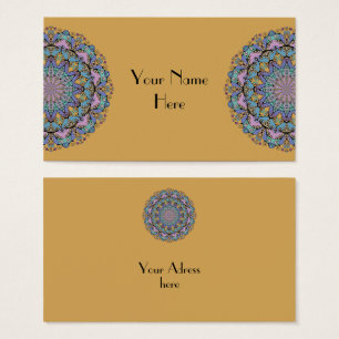 Handschilderend Mandala Klock Face 3 Visitekaartje