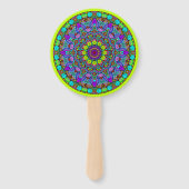 Handschilderend Mandala Klock Face 4 Handwaaier (Achterkant)