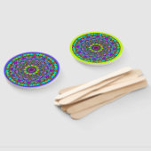Handschilderend Mandala Klock Face 4 Handwaaier (Niet-gemonteerd)