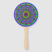 Handschilderend Mandala Klock Face 4 Handwaaier (Voorkant)