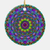 Handschilderend Mandala Klock Face 4 Keramisch Ornament (Achterkant)