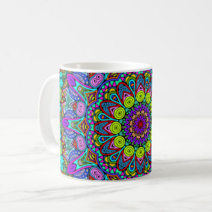 Handschilderend Mandala Klock Face 4 Koffiemok