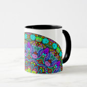 Handschilderend Mandala Klock Face 4 Mok (Voorkant rechts)