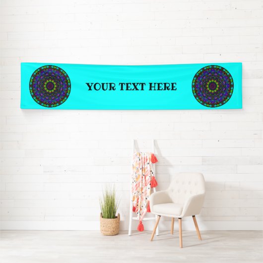 Handschilderend Mandala Klock Face 4 Spandoek (Insitu)