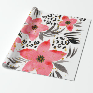 Handschilderende Abstracte Waterverf Tropische exo Cadeaupapier