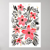 Handschilderende Abstracte Waterverf Tropische exo Poster (Voorkant)