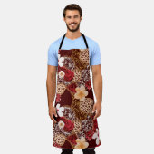 Handschilderende Abstracte Waterverf Zebra Schort (Gedragen)