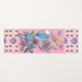 Handschilderig roze blauwe boedgie floral Yoga Mat (Voorkant (horizontaal))