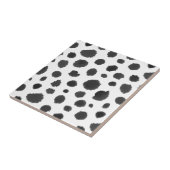 Handschilderig zwart-wit dierenbont tegeltje (Zijkant)