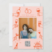 Handschilderij Funky Retro Hedendaags Save The Date (Achterkant)