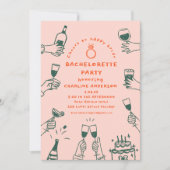 Handschilderij Retro Hedendaags Bachelorette Onder Kaart (Voorkant)