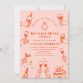 Handschilderij Retro Hedendaags Bachelorette Onder Kaart (Voorkant)