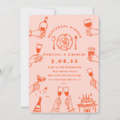 Handschilderij Retro Hedendaags repetitie diner Kaart (Voorkant)