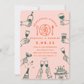 Handschilderij Retro Hedendaags repetitie diner Kaart (Voorkant)